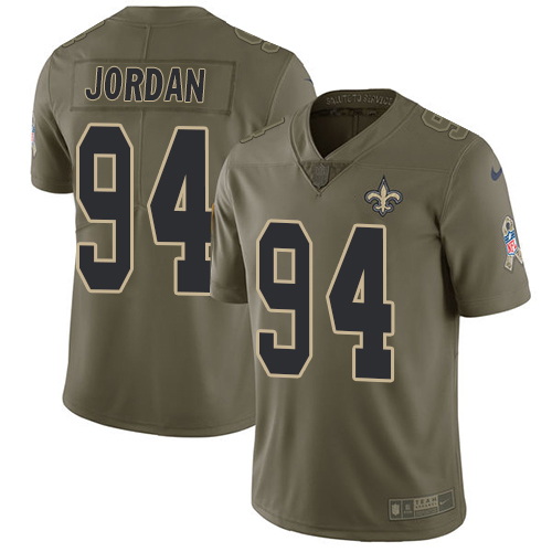 Nike Saints #94 Cameron Jordan Olive Men's Stitched NFL Limited Salute To Service Jersey - Click Image to Close